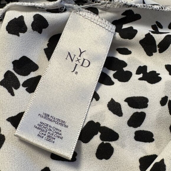 NYDJ Animal Print Sheer Top Black & White EUC - Picture 9 of 10